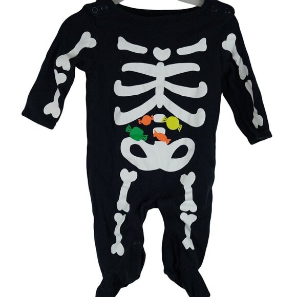 Baby Skeleton Footed‎ Pajamas by Just One You Made By Carters 3M - Picture 2 of 4